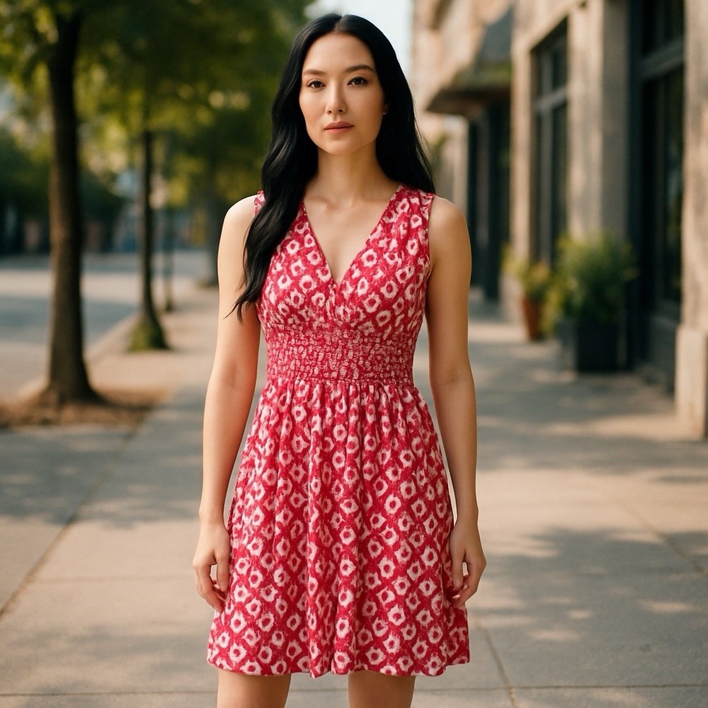 Kate Spade size X-Small Posy Posey Ikat Dress Sleeveless A‎ Line with Pockets XS